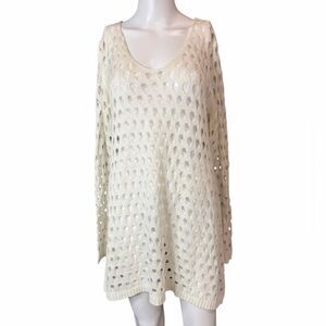K. Jordan Cream Knit Long Sleeve Sweater Dress Size Medium